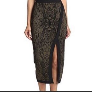 Ronny Kobo Snake Jacquard knit skirt